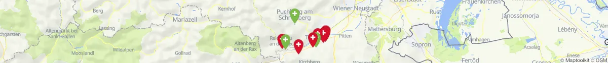 Kartenansicht für Apotheken-Notdienste in der Nähe von Bürg-Vöstenhof (Neunkirchen, Niederösterreich)